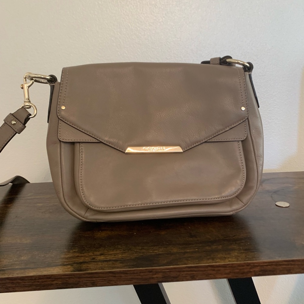 Gray coach bag